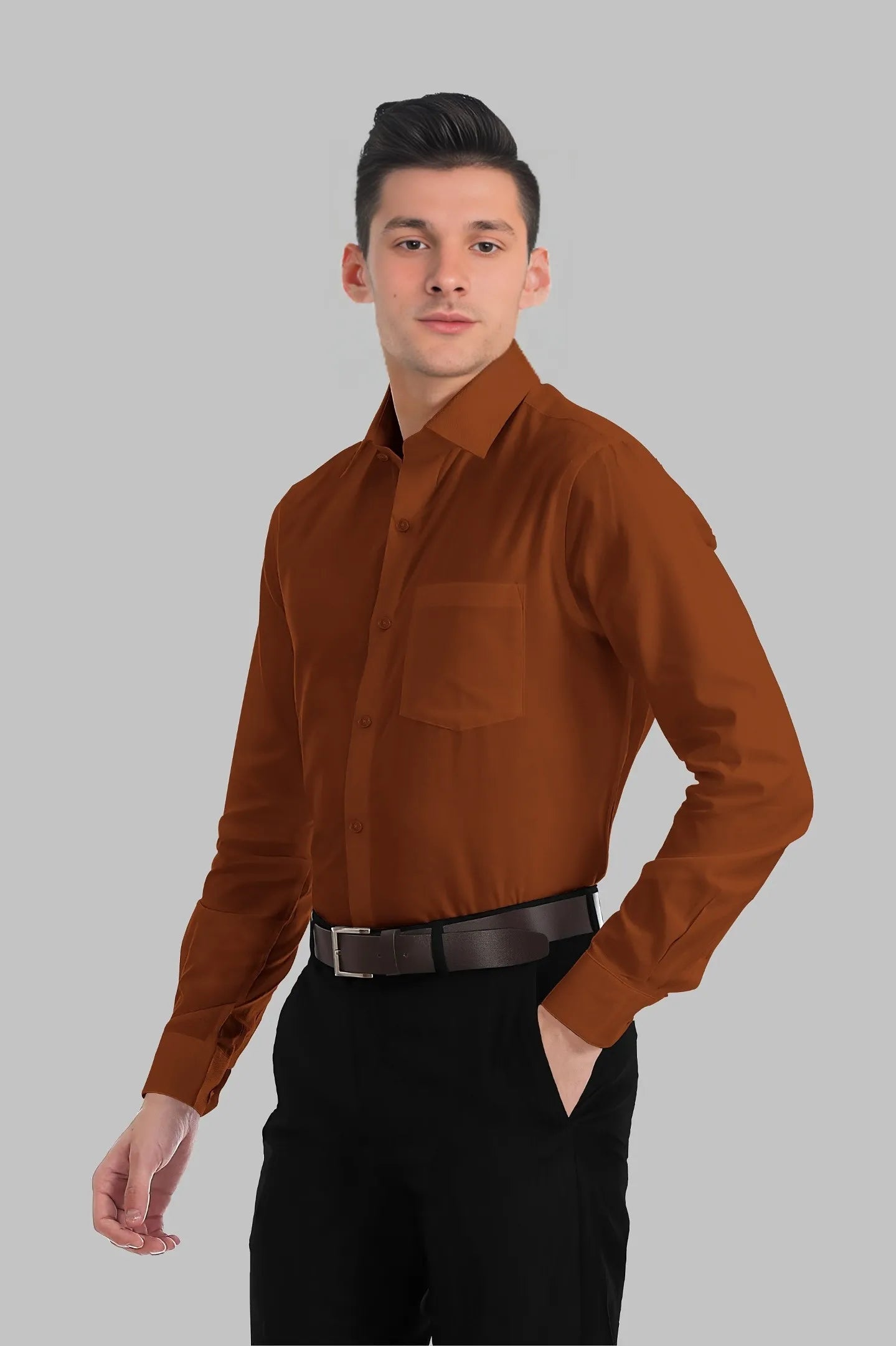 RUST GINGER - Premium Italian Twill Cotton Shirt