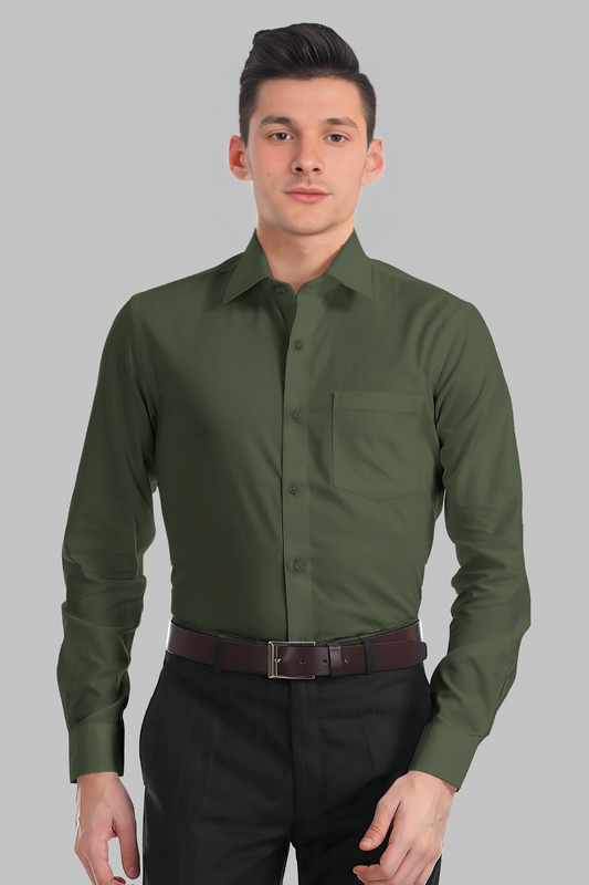 MILITARY GREEN- Premium Italian Twill Cotton Shirt