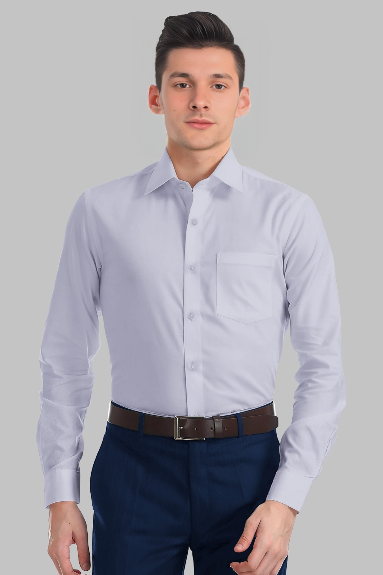 GREY FLINT - Premium Italian Twill Cotton Shirts