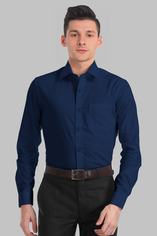 BLUE MIDNIGHT- Premium Italian Twill Cotton Shirt