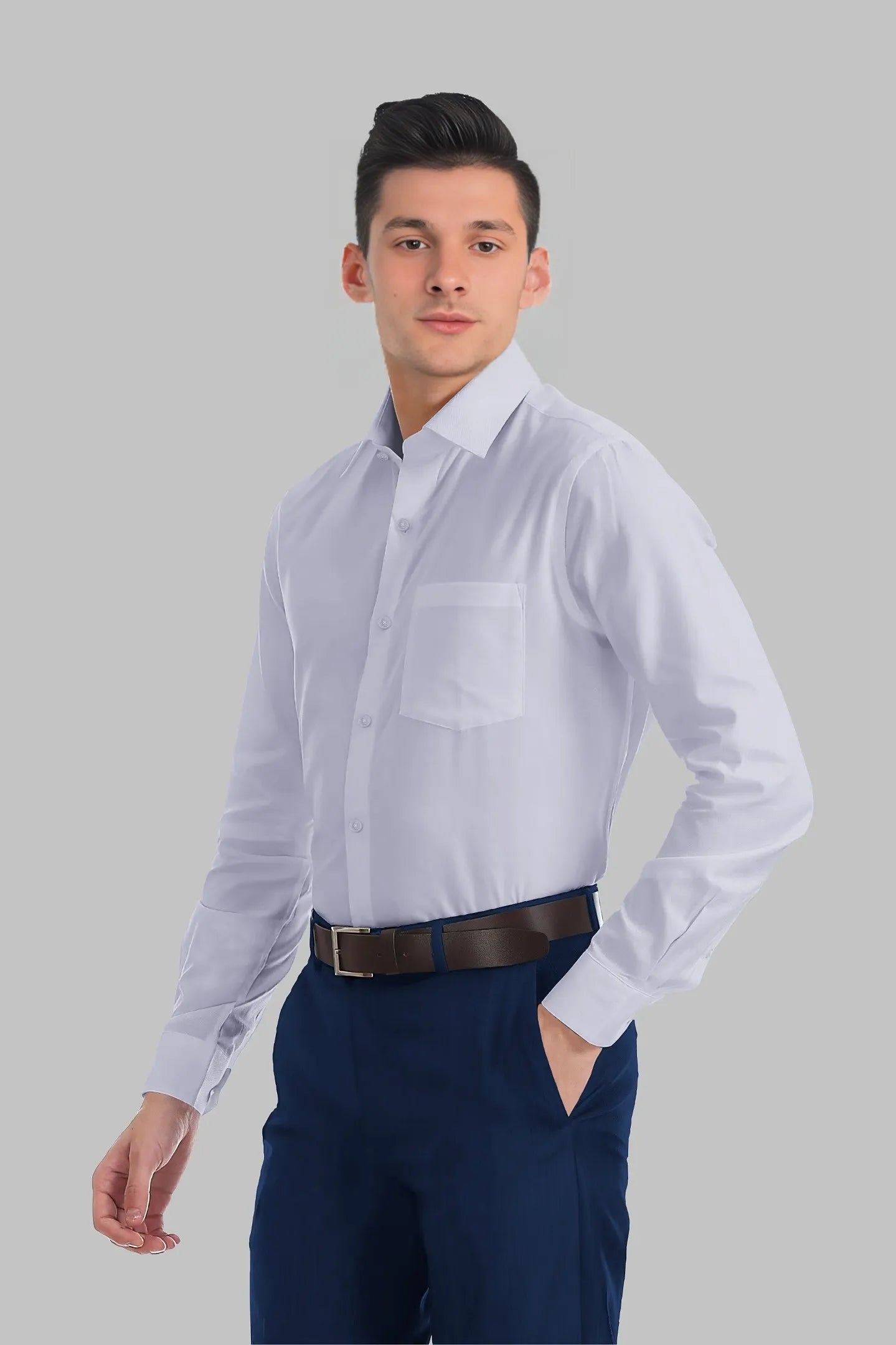 GREY FLINT - Premium Italian Twill Cotton Shirts