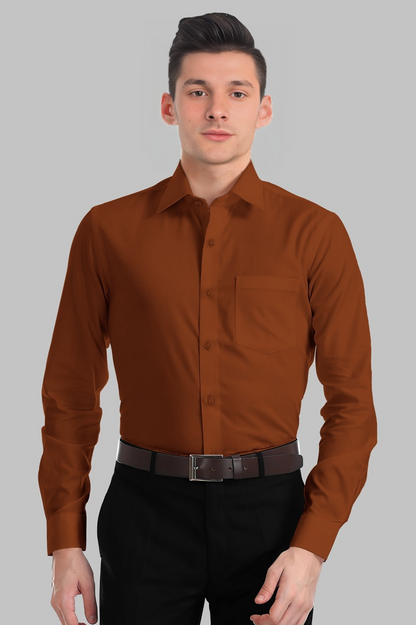 RUST GINGER - Premium Italian Twill Cotton Shirt