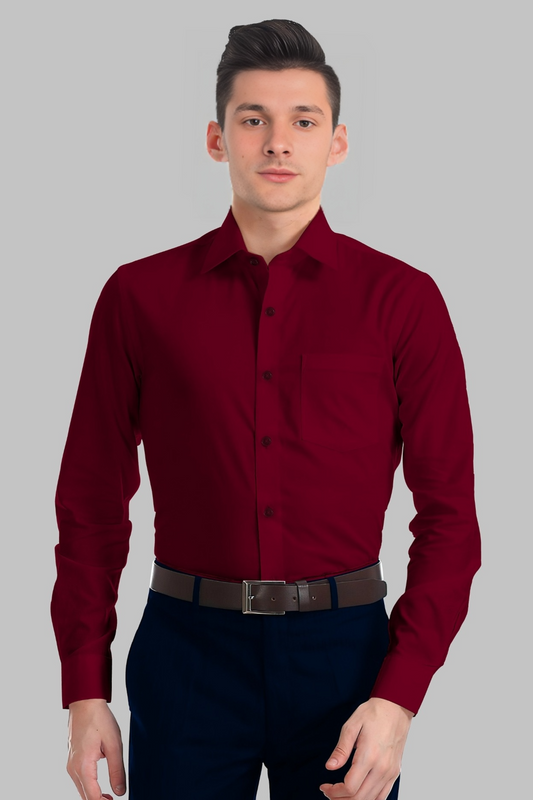 MAROON OAK- Premium Italian Twill Cotton Shirt